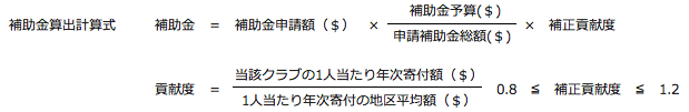 補助金算出計算式