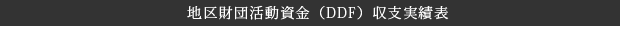 地区財団活動資金（DDF）収支実績表