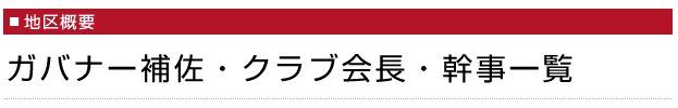 地区会長・幹事一覧